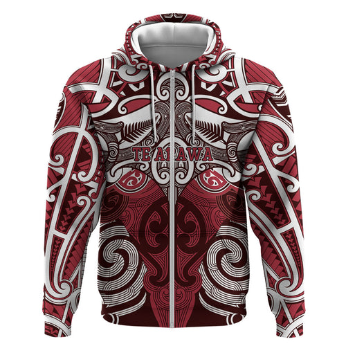 Personalised Maori Te Arawa Hoodie Silver Fern Kowhaiwhai Art
