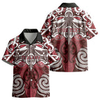 Personalised Maori Te Arawa Kid Hawaiian Shirt Silver Fern Kowhaiwhai Art