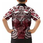Personalised Maori Te Arawa Kid Hawaiian Shirt Silver Fern Kowhaiwhai Art