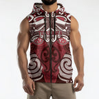 Personalised Maori Te Arawa Sleeveless Zip Hoodie Silver Fern Kowhaiwhai Art