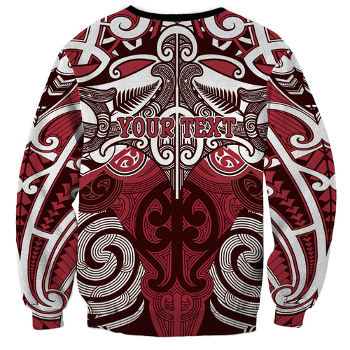 Personalised Maori Te Arawa Sweatshirt Silver Fern Kowhaiwhai Art