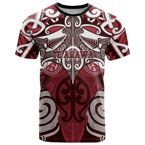Personalised Maori Te Arawa T Shirt Silver Fern Kowhaiwhai Art