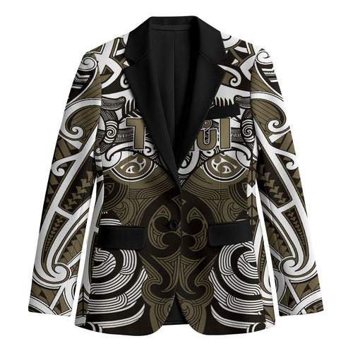 Personalised Maori Waikato Tainui Blazer Silver Fern Kowhaiwhai Art