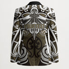 Personalised Maori Waikato Tainui Blazer Silver Fern Kowhaiwhai Art
