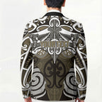 Personalised Maori Waikato Tainui Blazer Silver Fern Kowhaiwhai Art