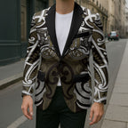 Personalised Maori Waikato Tainui Blazer Silver Fern Kowhaiwhai Art