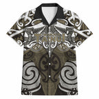 Personalised Maori Waikato Tainui Hawaiian Shirt Silver Fern Kowhaiwhai Art