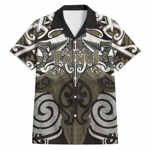 Personalised Maori Waikato Tainui Hawaiian Shirt Silver Fern Kowhaiwhai Art