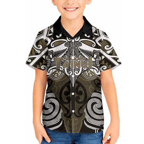 Personalised Maori Waikato Tainui Hawaiian Shirt Silver Fern Kowhaiwhai Art