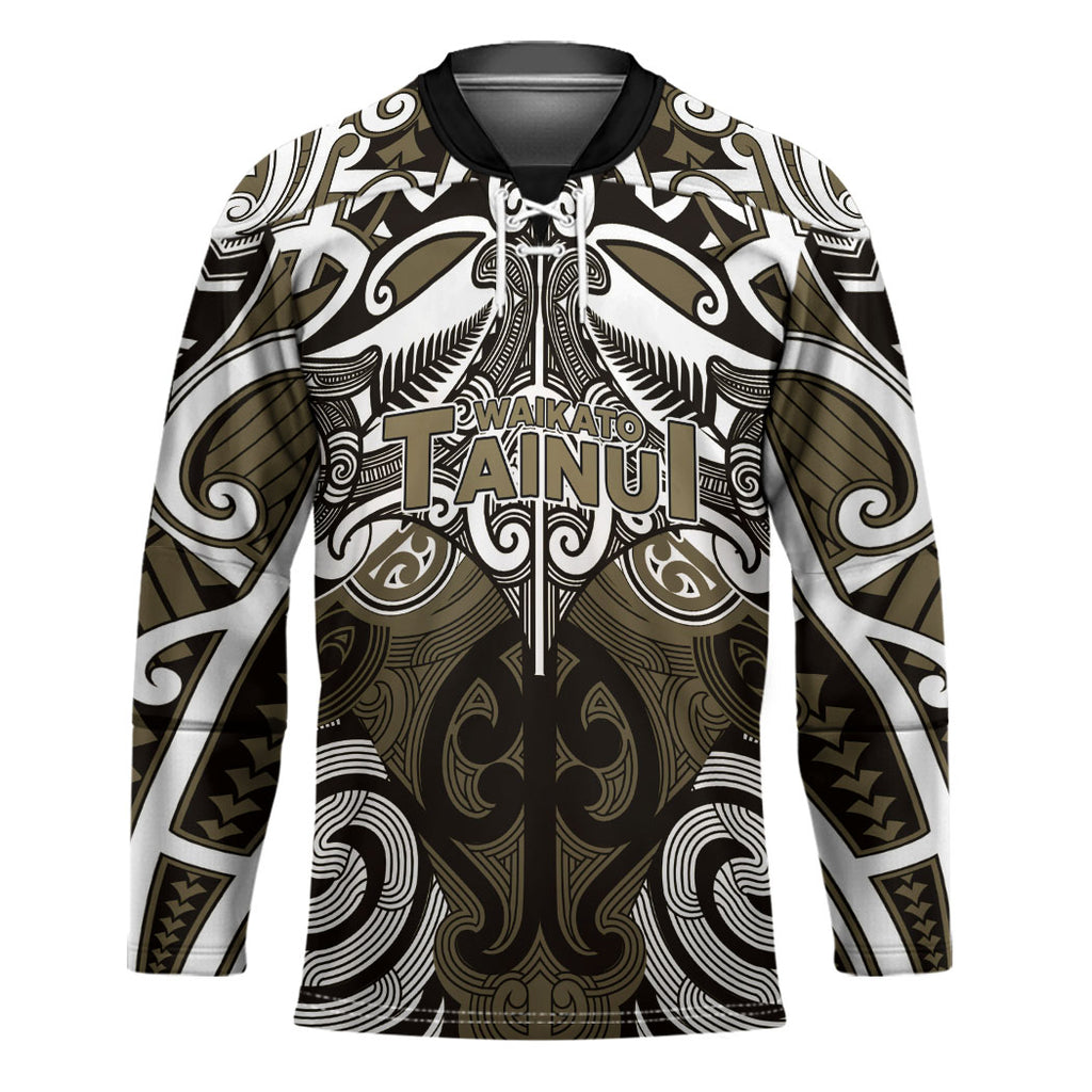 Personalised Maori Waikato Tainui Hockey Jersey Silver Fern Kowhaiwhai Art