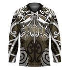 Personalised Maori Waikato Tainui Hockey Jersey Silver Fern Kowhaiwhai Art