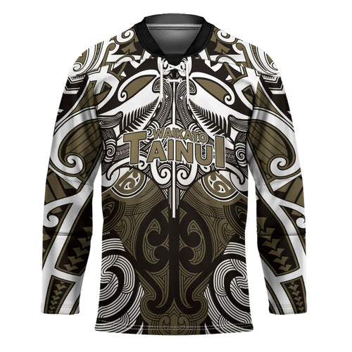Personalised Maori Waikato Tainui Hockey Jersey Silver Fern Kowhaiwhai Art