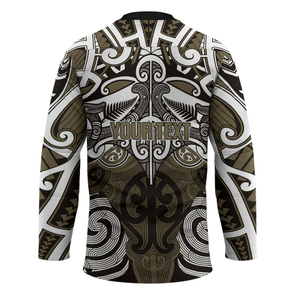Personalised Maori Waikato Tainui Hockey Jersey Silver Fern Kowhaiwhai Art