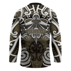 Personalised Maori Waikato Tainui Hockey Jersey Silver Fern Kowhaiwhai Art