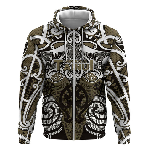 Personalised Maori Waikato Tainui Hoodie Silver Fern Kowhaiwhai Art