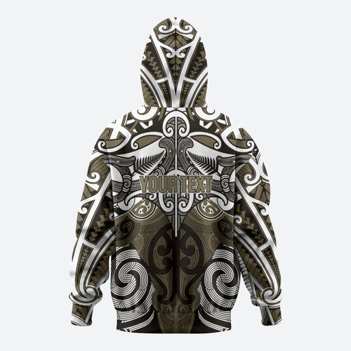 Personalised Maori Waikato Tainui Hoodie Silver Fern Kowhaiwhai Art