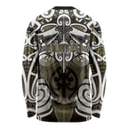 Personalised Maori Waikato Tainui Long Sleeve Shirt Silver Fern Kowhaiwhai Art