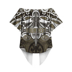 Personalised Maori Waikato Tainui Off Shoulder Wrap Waist Top Silver Fern Kowhaiwhai Art