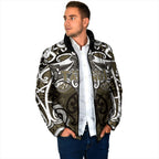 Personalised Maori Waikato Tainui Padded Jacket Silver Fern Kowhaiwhai Art