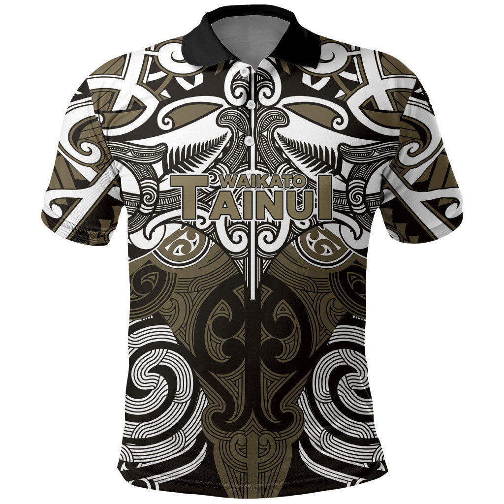 Personalised Maori Waikato Tainui Polo Shirt Silver Fern Kowhaiwhai Art