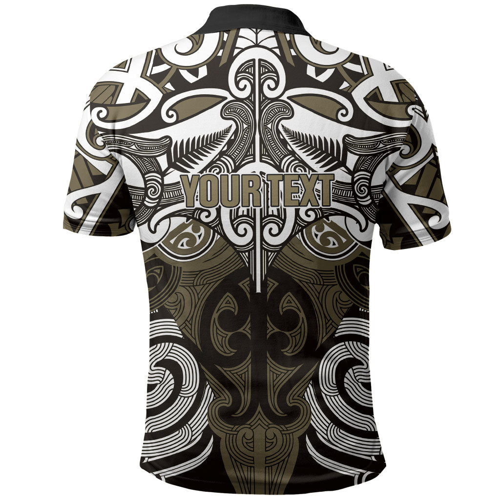 Personalised Maori Waikato Tainui Polo Shirt Silver Fern Kowhaiwhai Art