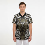 Personalised Maori Waikato Tainui Scrub Top Silver Fern Kowhaiwhai Art