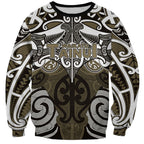 Personalised Maori Waikato Tainui Sweatshirt Silver Fern Kowhaiwhai Art
