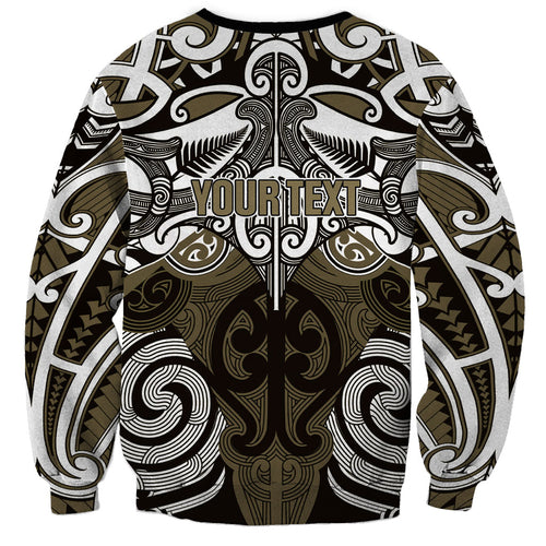 Personalised Maori Waikato Tainui Sweatshirt Silver Fern Kowhaiwhai Art