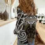 Personalised Maori Waikato Tainui Women Casual Shirt Silver Fern Kowhaiwhai Art