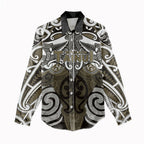 Personalised Maori Waikato Tainui Women Casual Shirt Silver Fern Kowhaiwhai Art