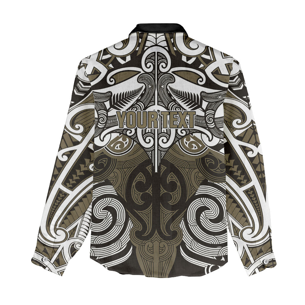 Personalised Maori Waikato Tainui Women Casual Shirt Silver Fern Kowhaiwhai Art