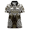 Personalised Maori Waikato Tainui Women Polo Shirt Silver Fern Kowhaiwhai Art