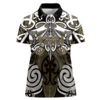 Personalised Maori Waikato Tainui Women Polo Shirt Silver Fern Kowhaiwhai Art