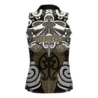 Personalised Maori Waikato Tainui Women Sleeveless Polo Shirt Silver Fern Kowhaiwhai Art