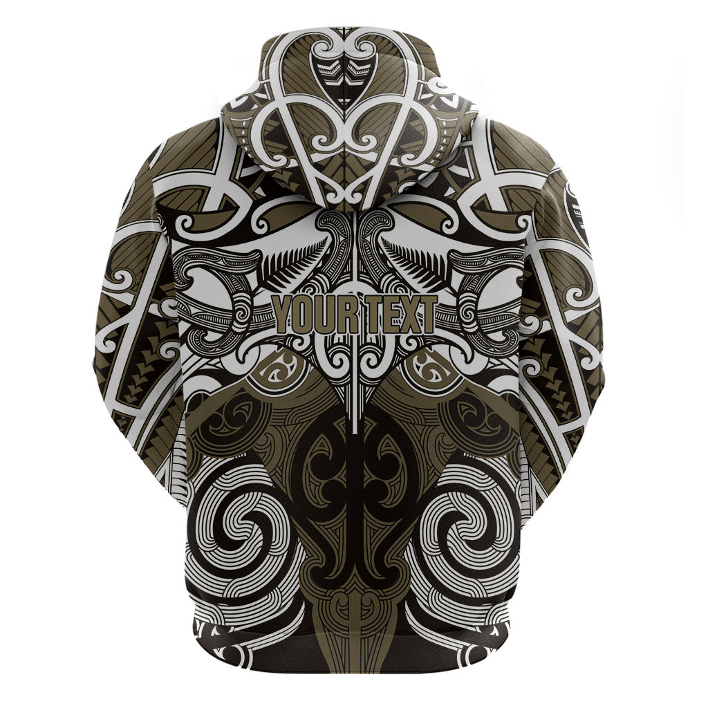 Personalised Maori Waikato Tainui Zip Hoodie Silver Fern Kowhaiwhai Art