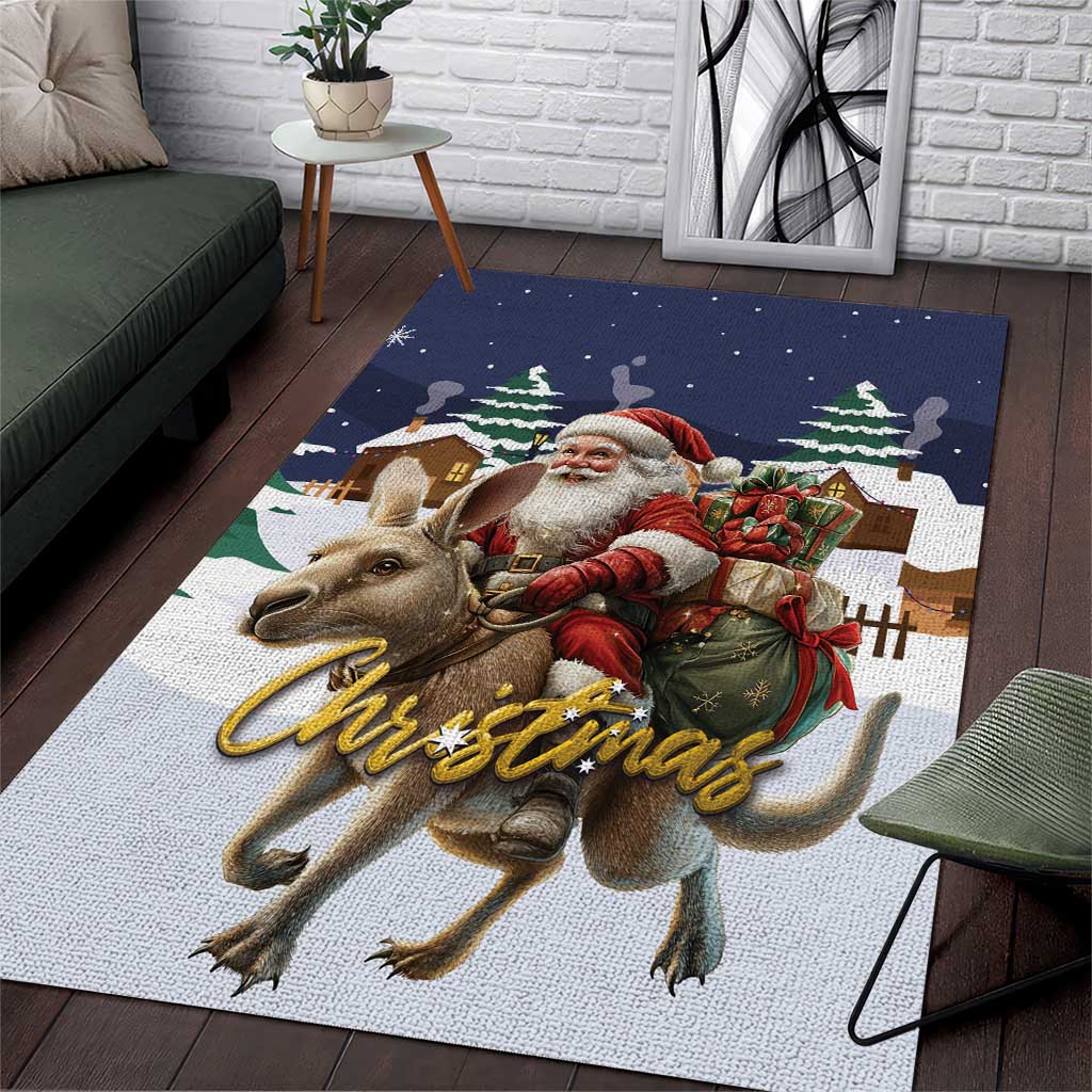 Kangaroo Australia Christmas Area Rug Xmas Pattern