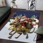 Kangaroo Australia Christmas Area Rug Xmas Pattern