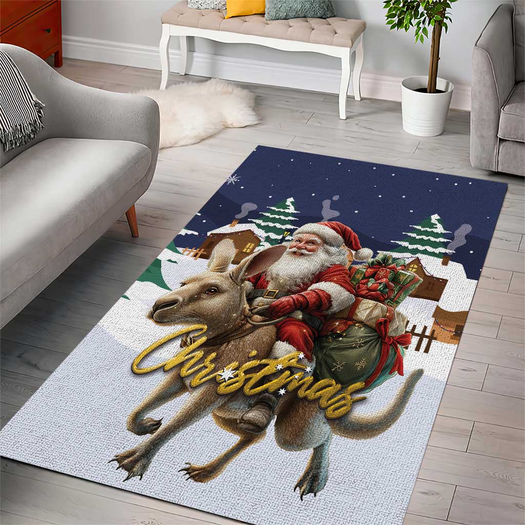 Kangaroo Australia Christmas Area Rug Xmas Pattern