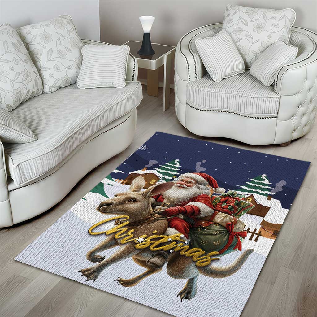 Kangaroo Australia Christmas Area Rug Xmas Pattern
