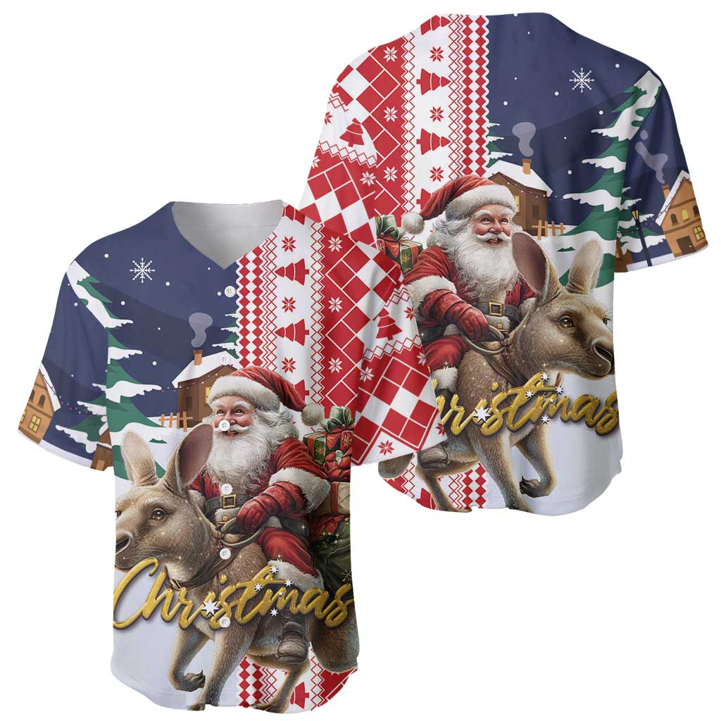 Kangaroo Australia Christmas Baseball Jersey Xmas Pattern