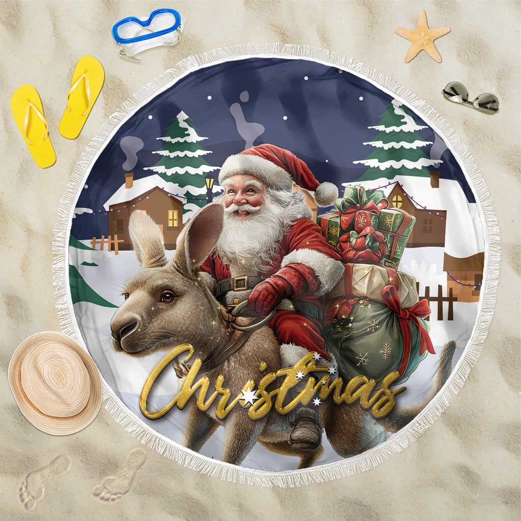 Kangaroo Australia Christmas Beach Blanket Xmas Pattern