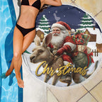 Kangaroo Australia Christmas Beach Blanket Xmas Pattern
