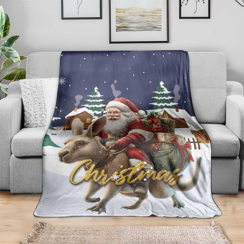 Kangaroo Australia Christmas Blanket Xmas Pattern