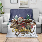 Kangaroo Australia Christmas Blanket Xmas Pattern