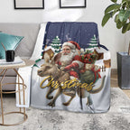 Kangaroo Australia Christmas Blanket Xmas Pattern