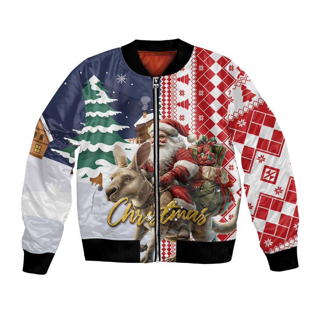Kangaroo Australia Christmas Bomber Jacket Xmas Pattern