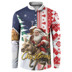 Kangaroo Australia Christmas Button Sweatshirt Xmas Pattern