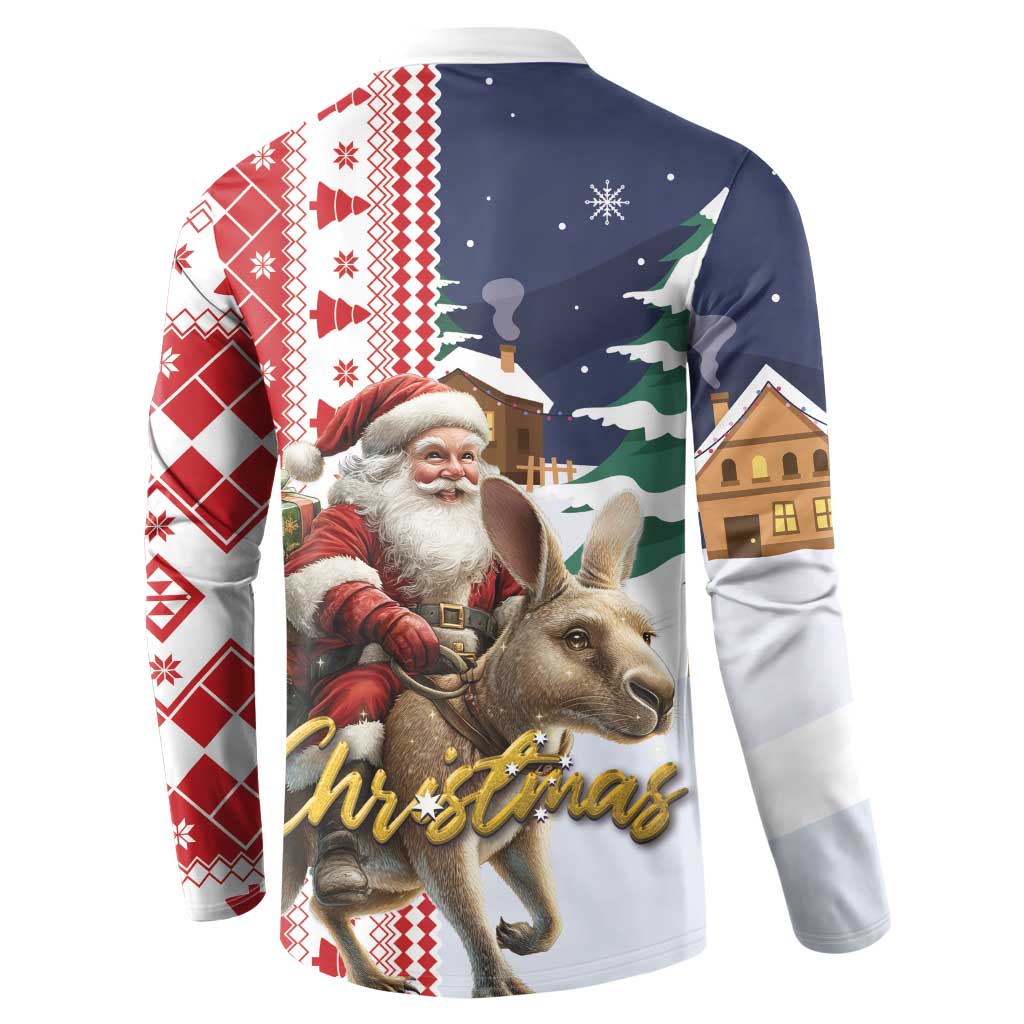 Kangaroo Australia Christmas Button Sweatshirt Xmas Pattern