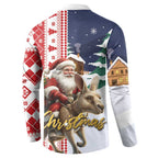 Kangaroo Australia Christmas Button Sweatshirt Xmas Pattern