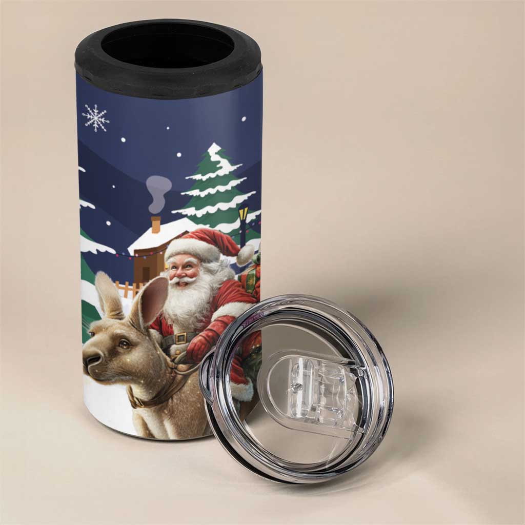 Kangaroo Australia Christmas 4 in 1 Can Cooler Tumbler Xmas Pattern